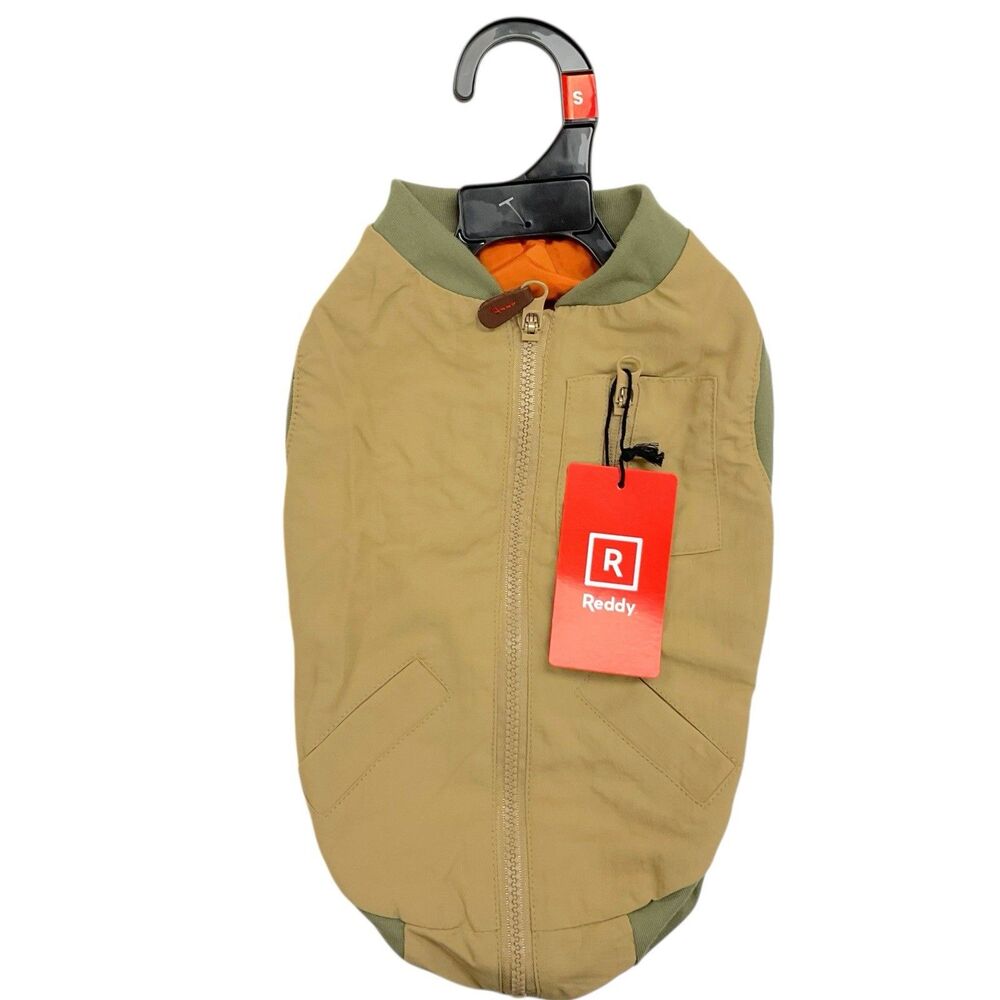 Reddy Size Small (13”-15”) Lightweight Tan Dog Bomber Jacket‎ Vest Outdoor NWT